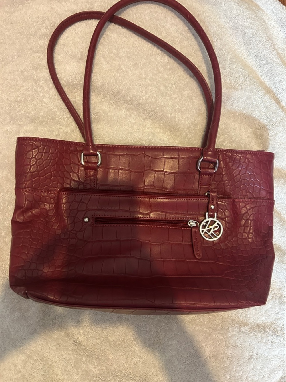 Krimson Klover Croc-Embossed Shoulder Bag in Wine